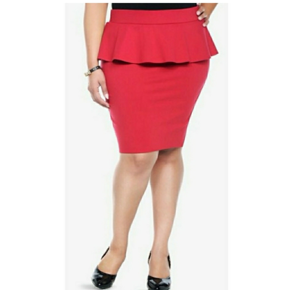 Retro Chic Peplum Pencil Skirt